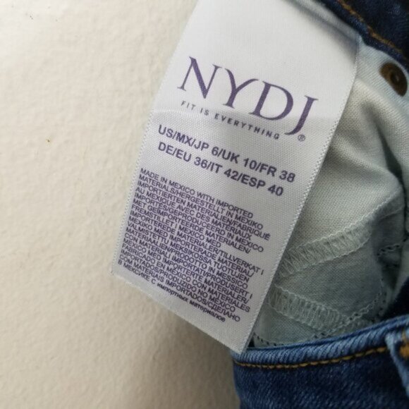 NYDJ Lift Tuck Technology SHERI SLIM Stretch Jeans Blue Size 6 - Picture 7 of 8